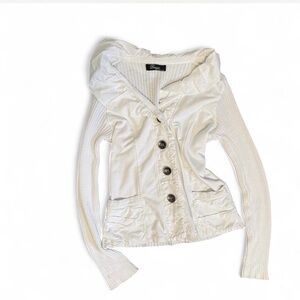 Vintage Elegant White Blazer Top